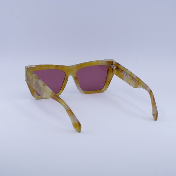 Palm Angels PERI099 HOLLYWOOD 1925 Sunglasses Havana Cat Eye Frame, Red Lenses - Picture 7 of 11